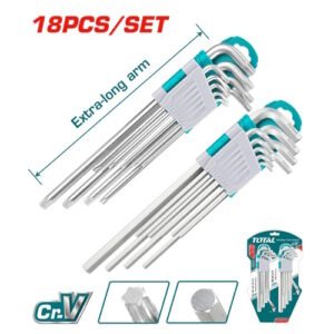 Juego Llaves Bristol y Torx en L Extra Largas Total