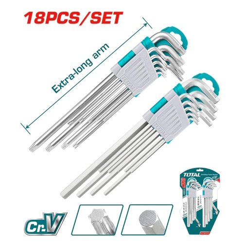 Juego Llaves Bristol y Torx en L Extra Largas Total
